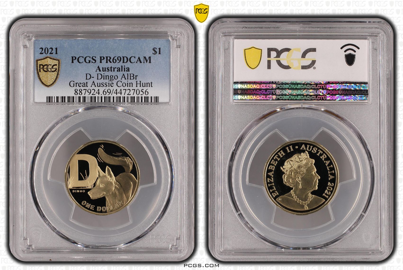 2021 Australia One Dollar, $1 D- Dingo AlBr PCGS - PR69DCAM -056