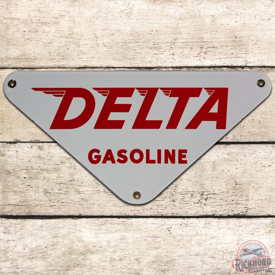 NOS Delta Gasoline SSP Pump Plate Sign - 9.25