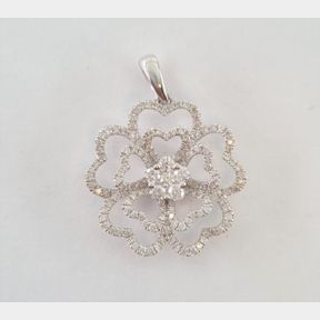 1.22CTS DIAMONDS COLOUR I/J CLARITY VS/SI IN 18CT WHITE GOLD FLOWER PENDANT - 51629/103