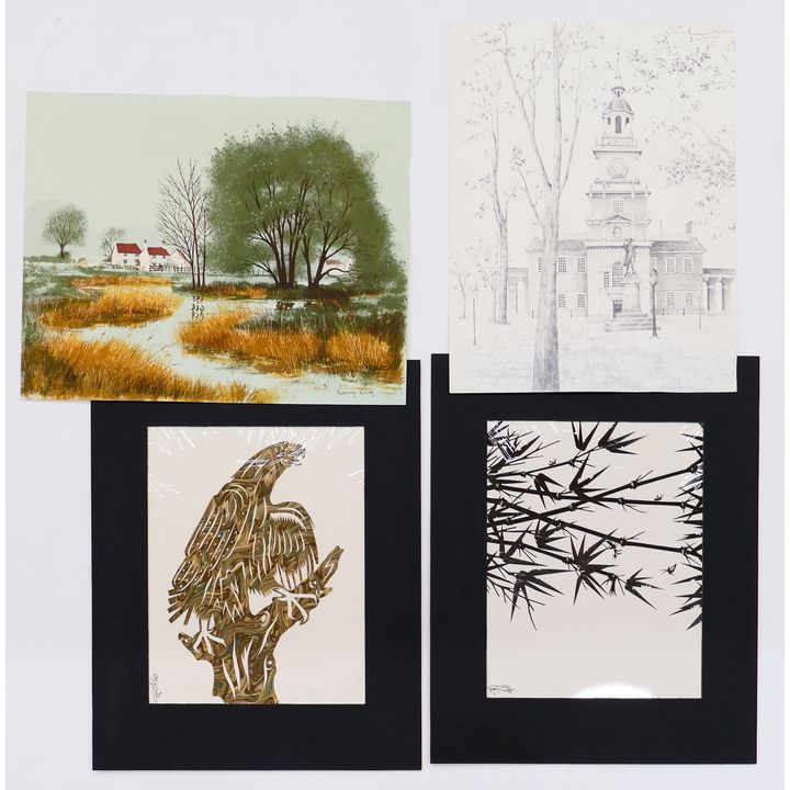 4pc Loose Artworks and Paper Cuts 16''x20'' Largest