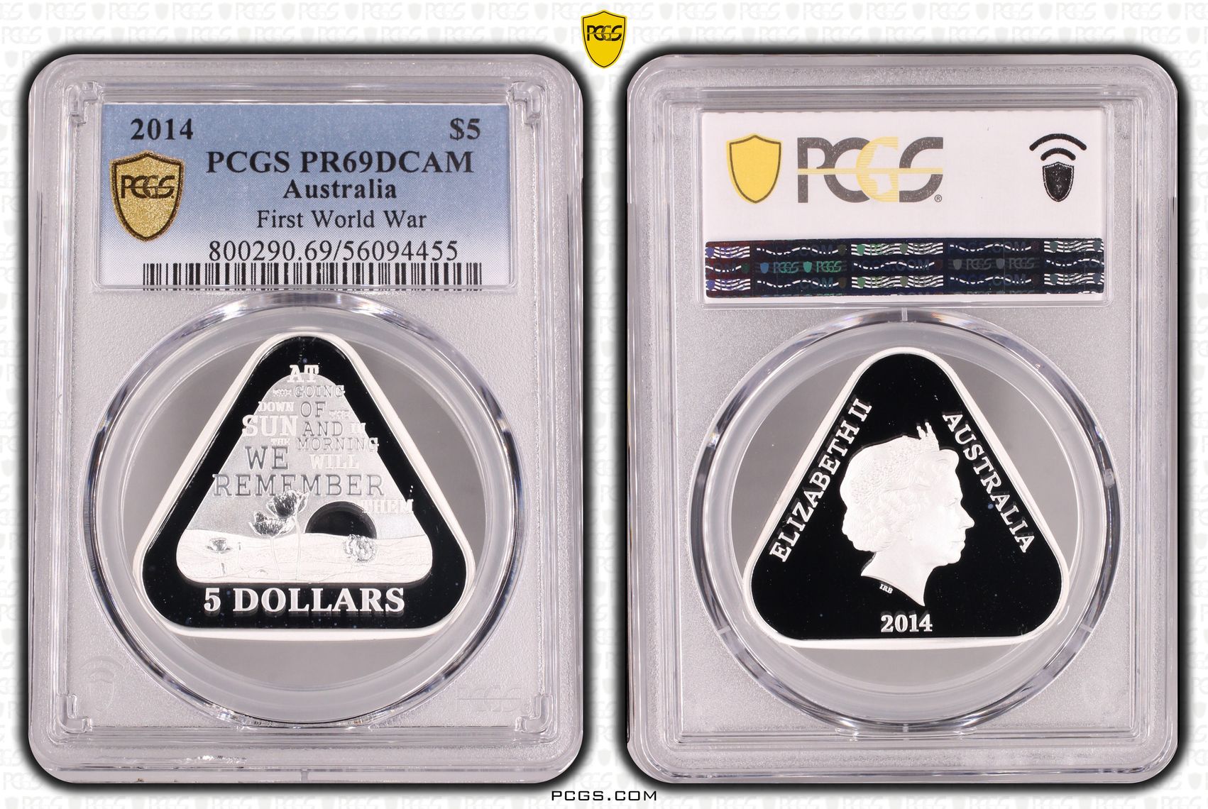 First World War, POP 8/0, Five Dollar, 2014, PCGS PR69DCAM