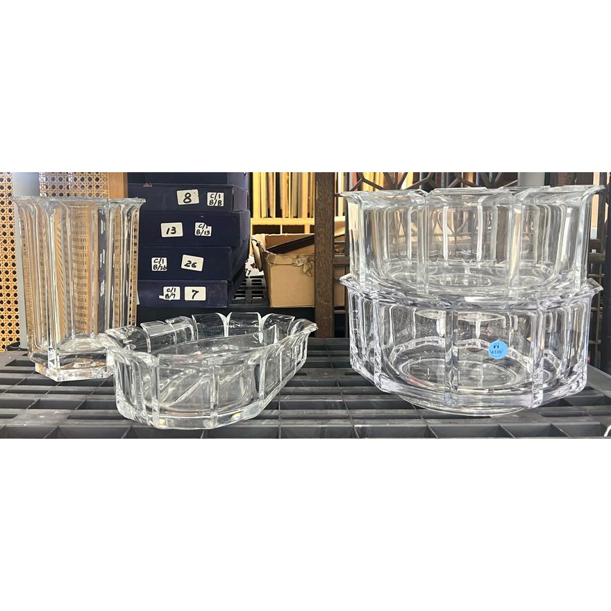 Shelf 4pc Large Lucite Acrylic Bowls Etc.