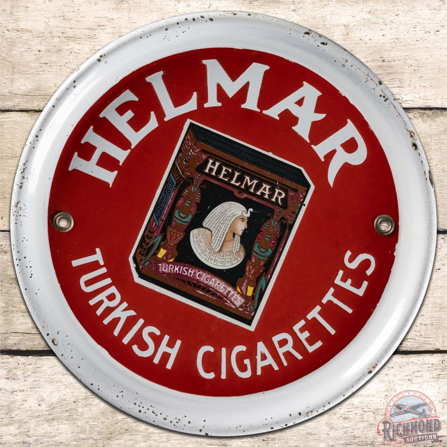 Helmar Turkish Cigarettes SS Porcelain Sign w/ Pack