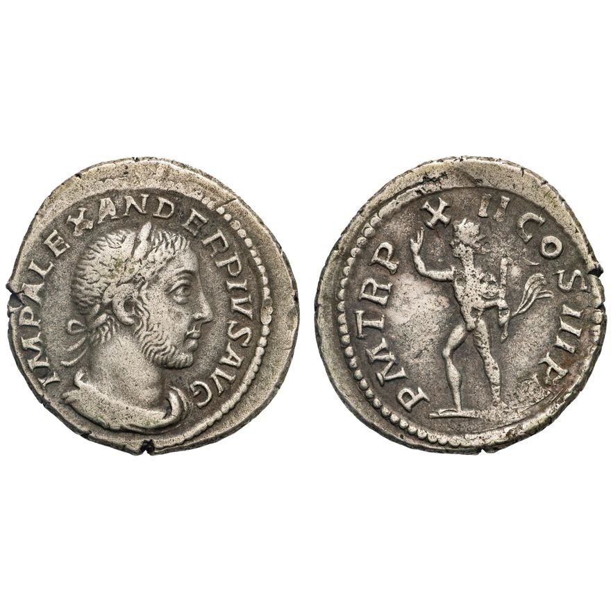 Roman Empire, Severus Alexander, Denarius, 233 AD,  aVF