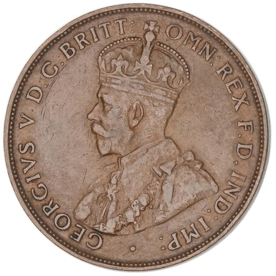 George V, Penny, 1925, aVF