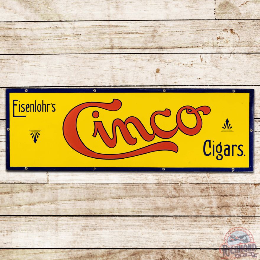 Eisenlohr's Cinco Cigars SS Porcelain Sign