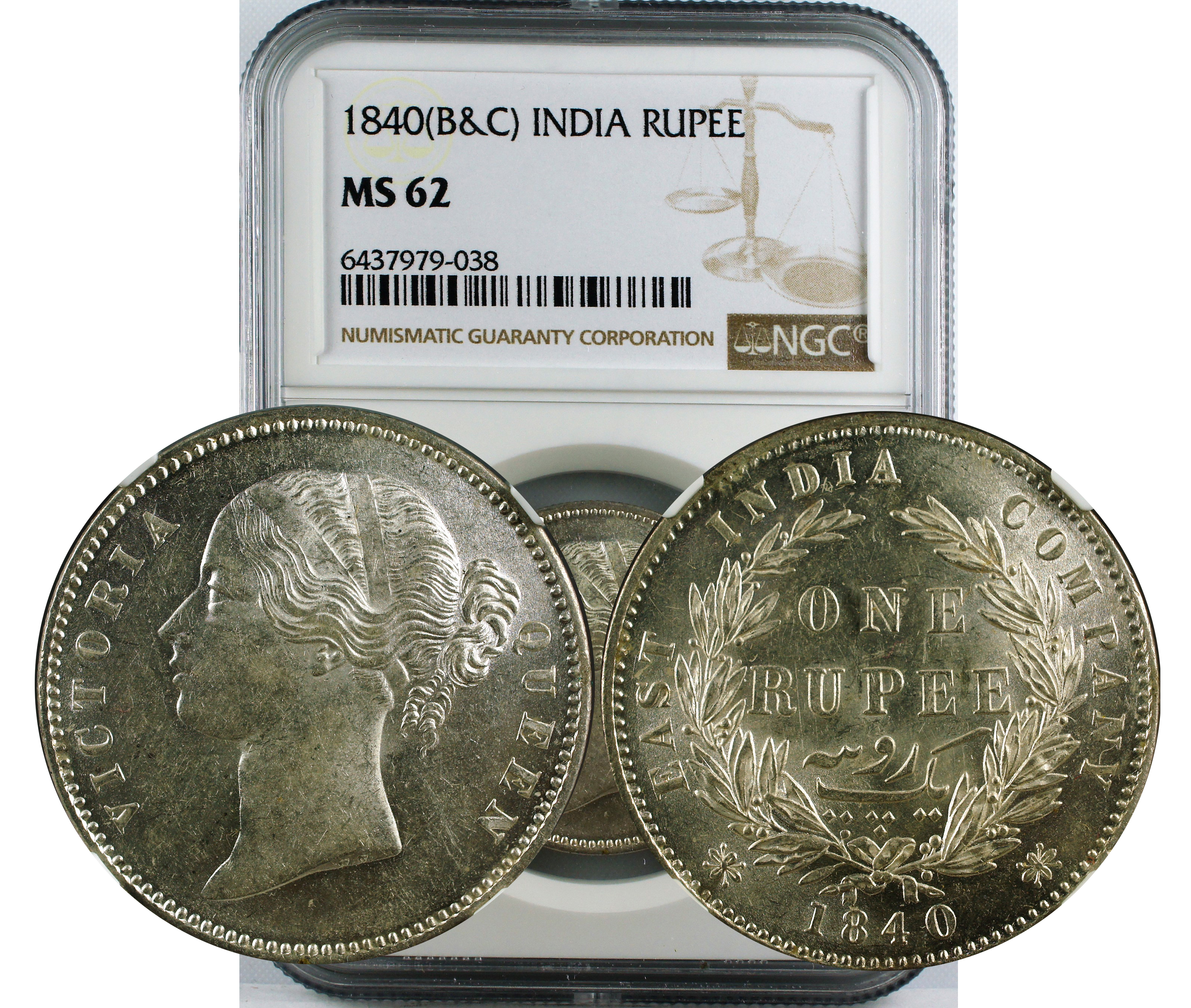 1840 (B&C) INDIA RUPEE MS62