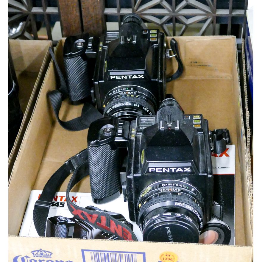 Box 2pc Pentax 645 Cameras with Lenses