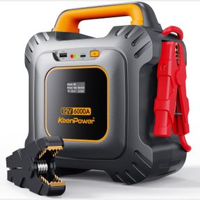 KEENPOWER 6000A SUPER CAPACITOR JUMP STARTER UPGRADED CLAMPS & SCREEN VERSION, NO TRADITIONAL BATTERY, POWERFUL JUMP BOX FOR ALL 1