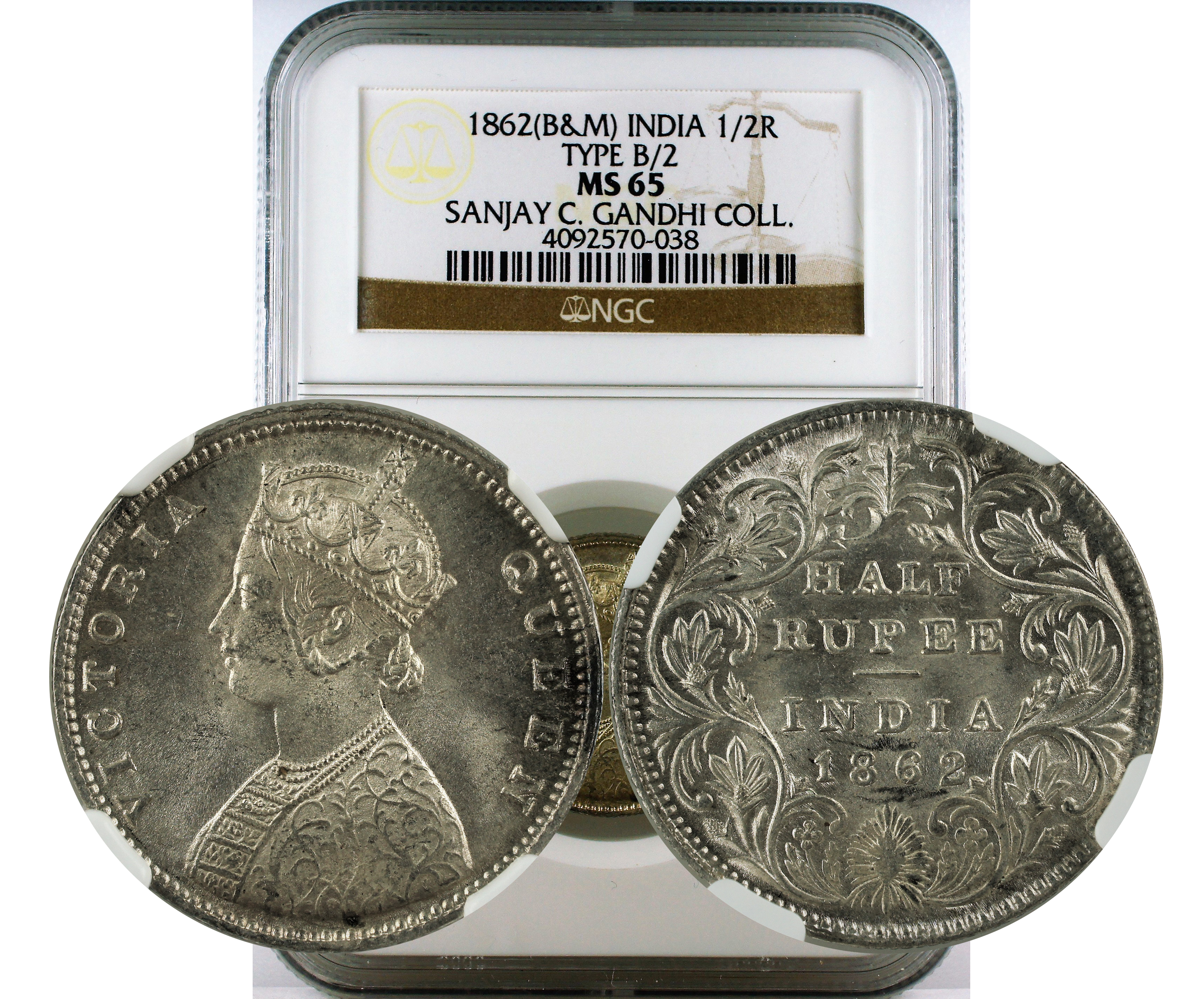 1862(B&M) INDIA 4.5 PANELS / SLANT TOP 1 1/2R MS 65