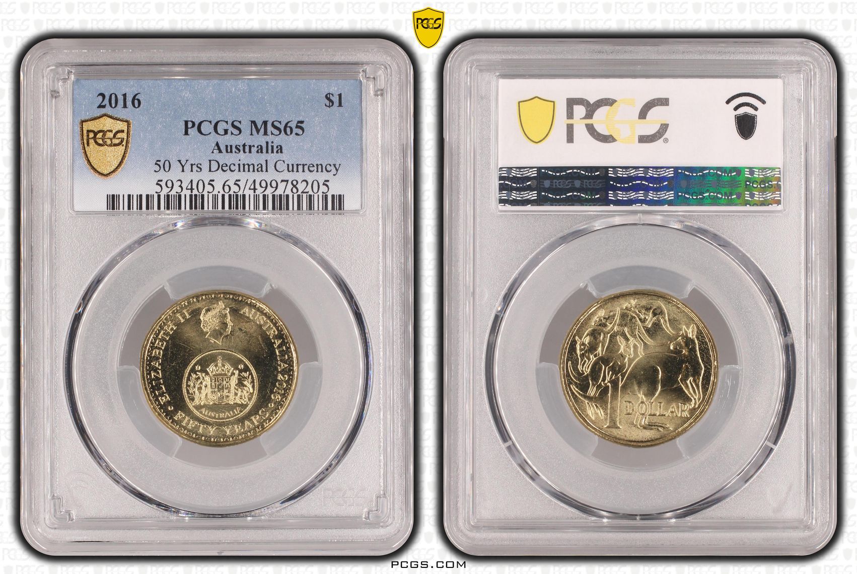 50 Yrs Decimal Currency, One Dollar, 2016, PCGS MS65