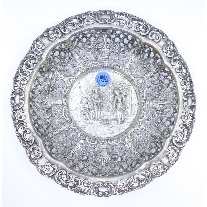George Roth Hanau 800 Silver Ornate Pierced Bowl 8'' - 241 Grams