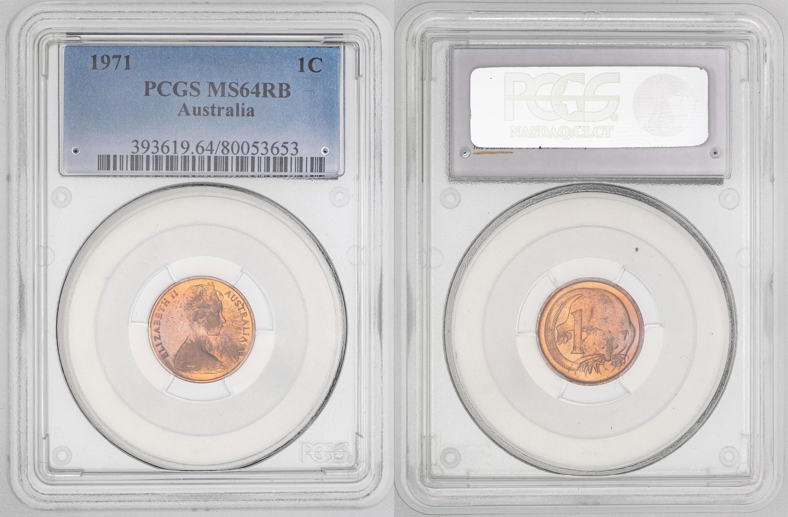 51 · Elizabeth II,  , One Cent, 1971, PCGS MS64RB