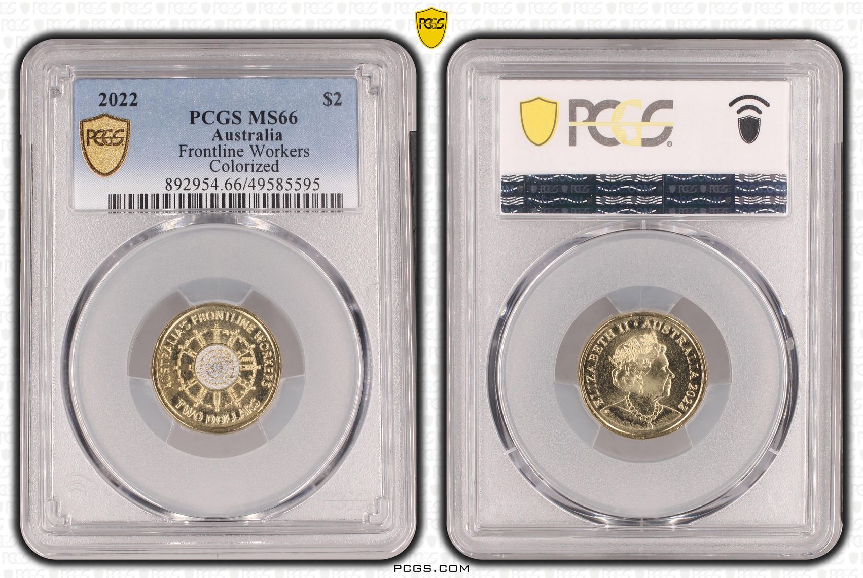 Frontline Workers Colorized , Two Dollar, 2022, PCGS MS66