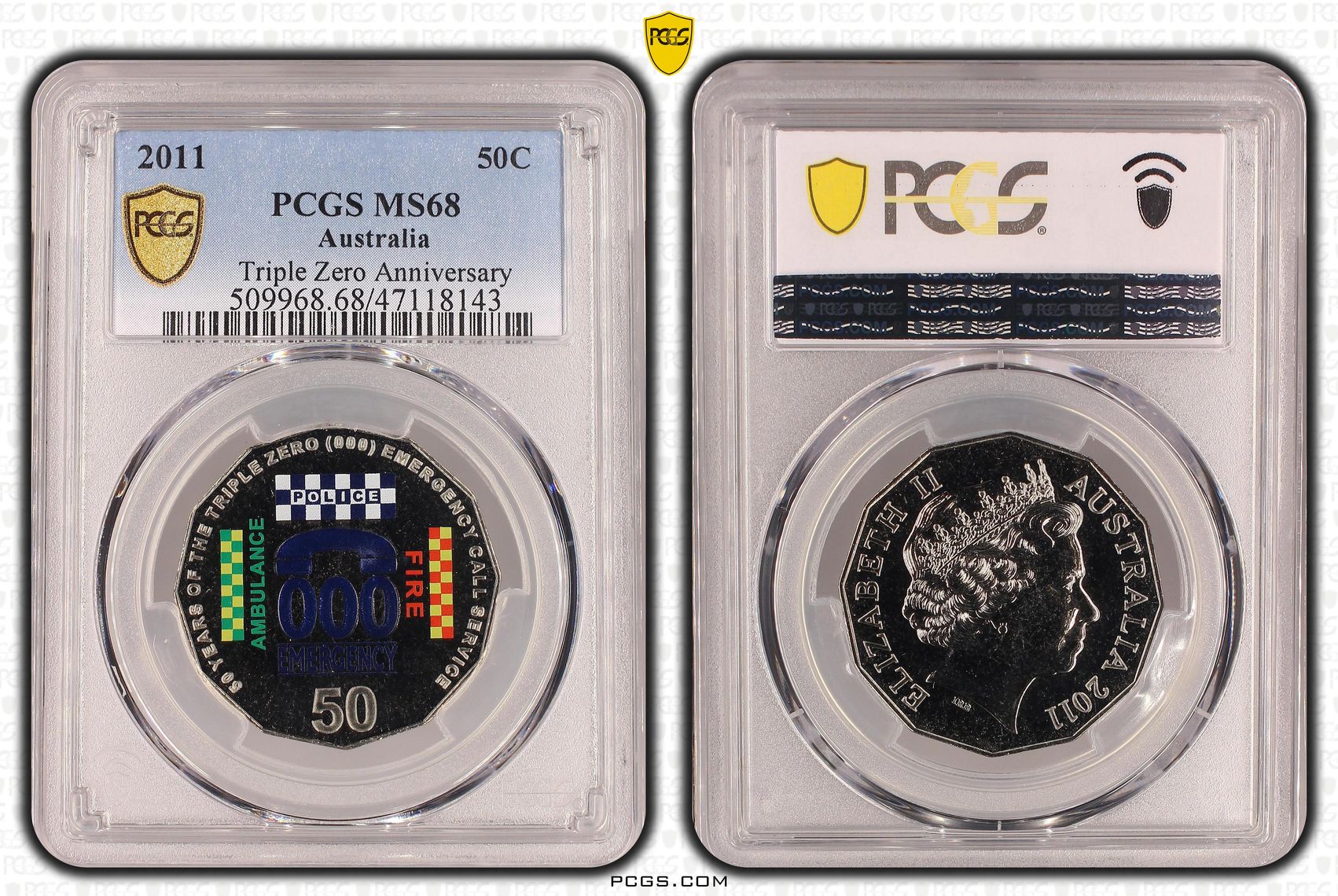 Triple Zero Anniversary, Fifty Cent, 2011, PCGS MS 68