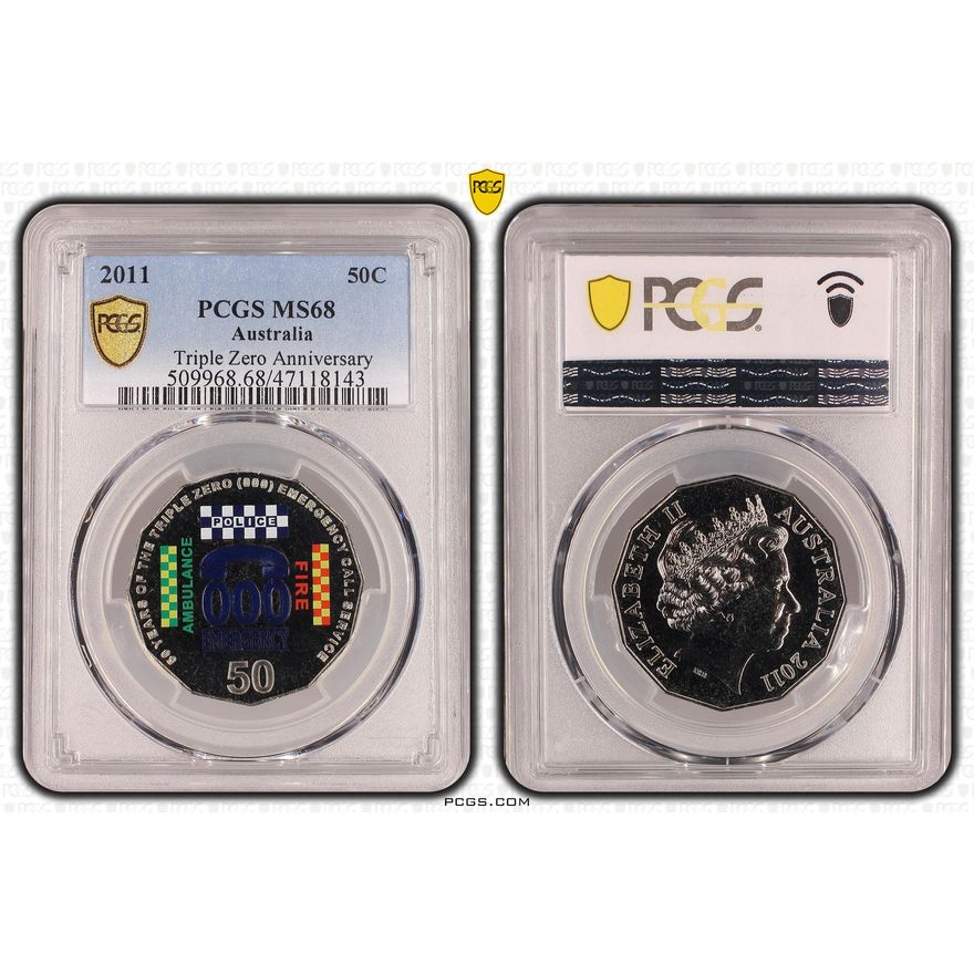 Triple Zero Anniversary, Fifty Cent, 2011, PCGS MS 68