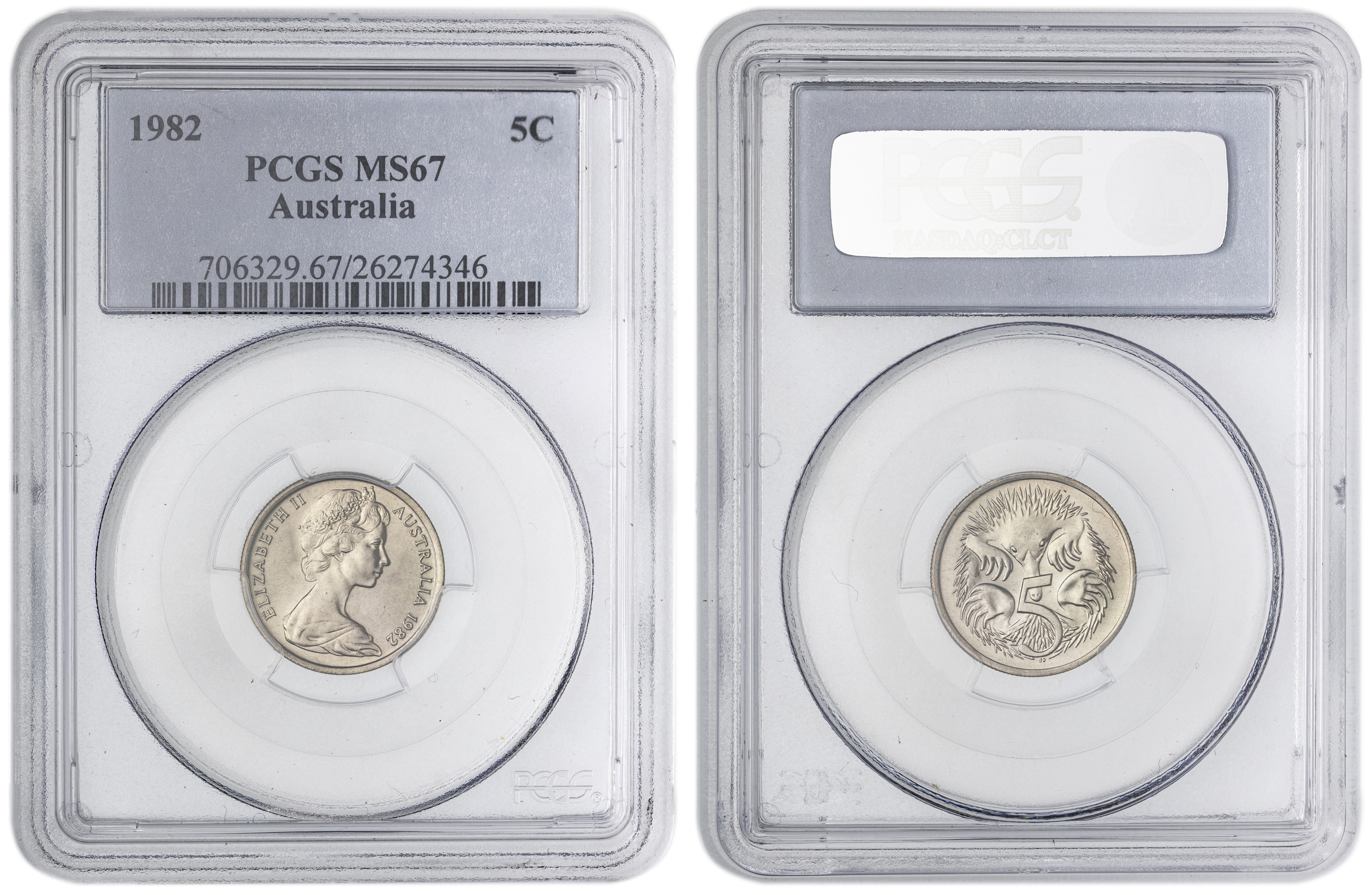 Five Cent, 1982, PCGS MS67