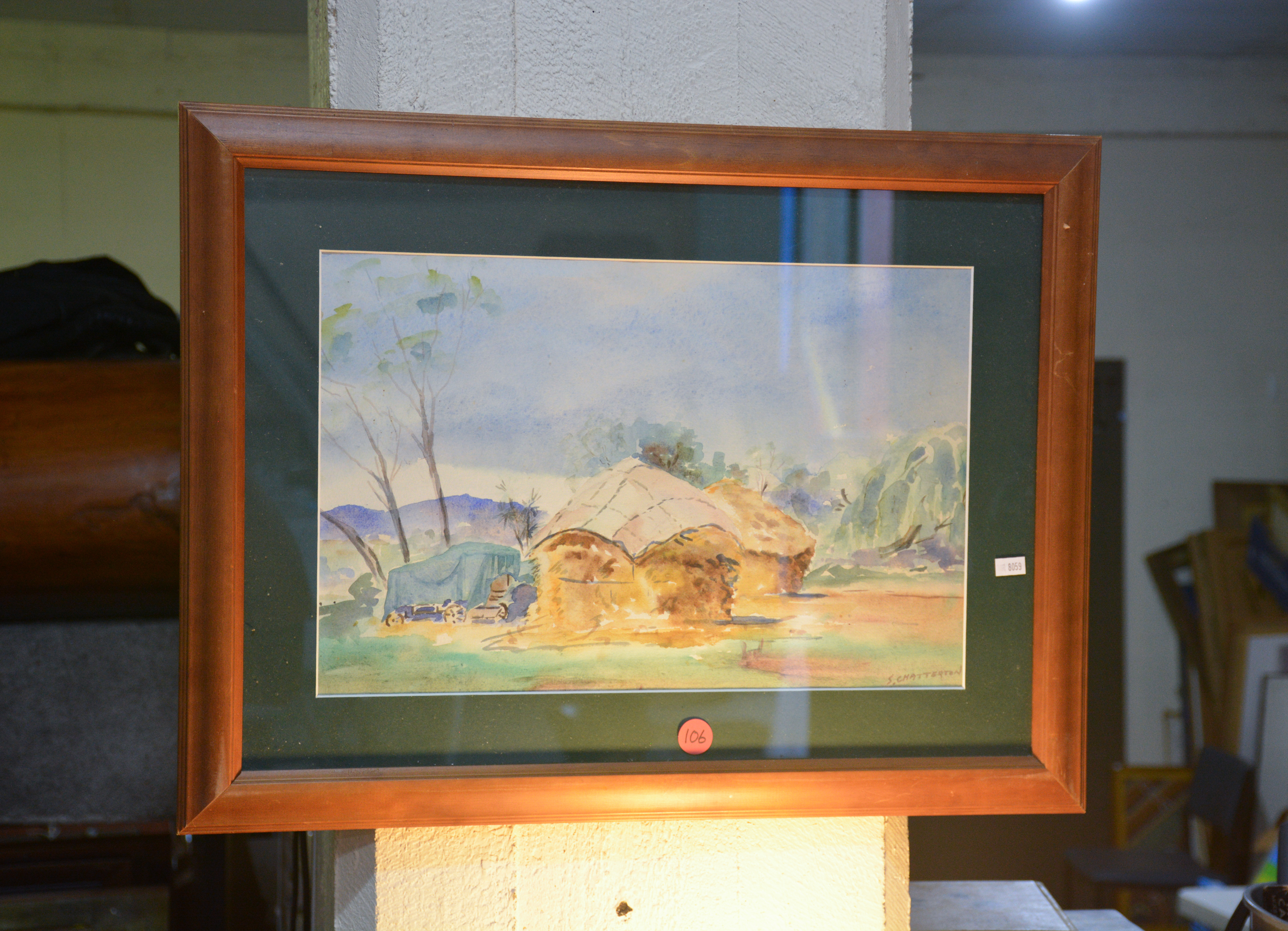 S. Chatterton Framed Art South Island Haystack — NZ auction result