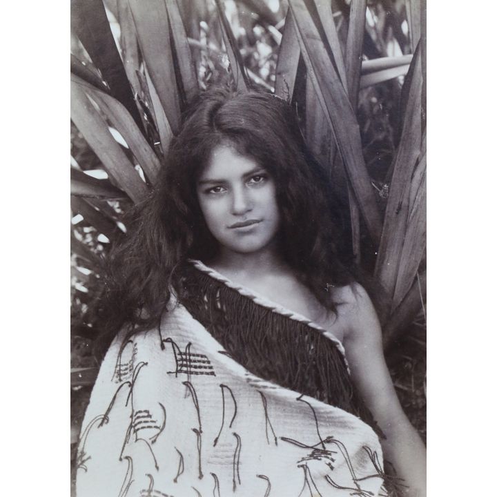 ILES, ARTHUR JAMES [photographer]  - Head and shoulder image of a young Māori woman