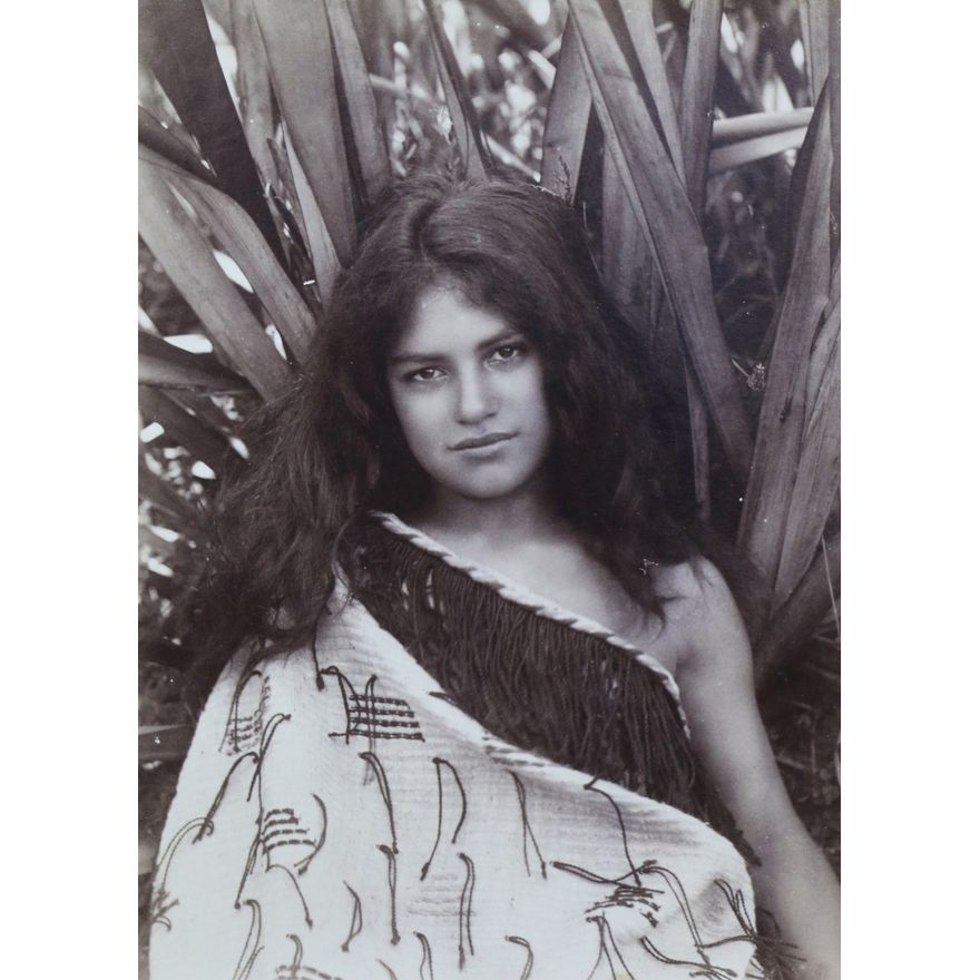 ILES, ARTHUR JAMES [photographer]  - Head and shoulder image of a young Māori woman