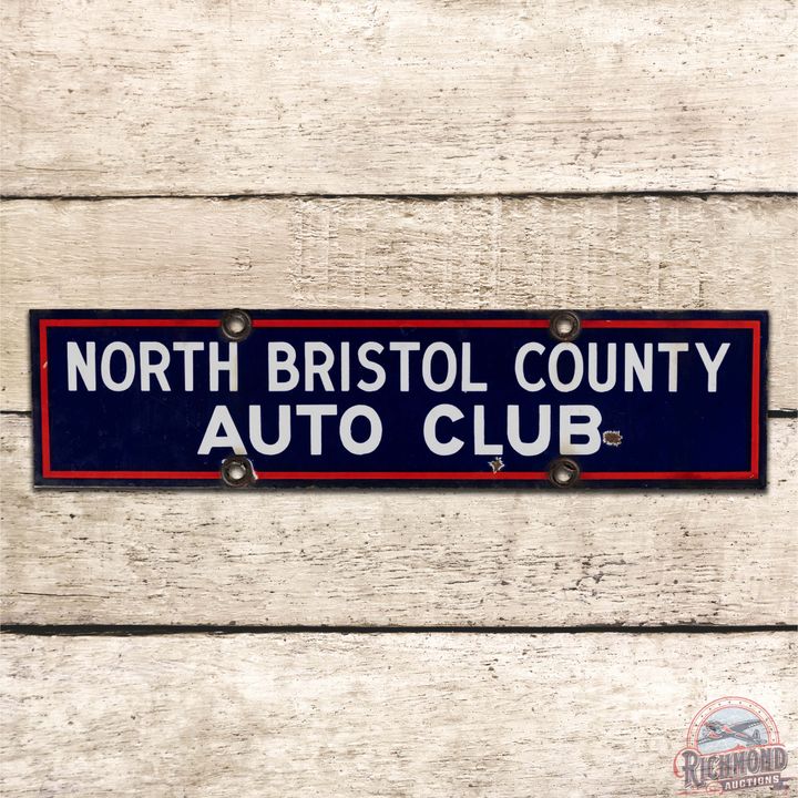 AAA Triple A North Bristol County Auto Club Double Sided Porcelain Sign