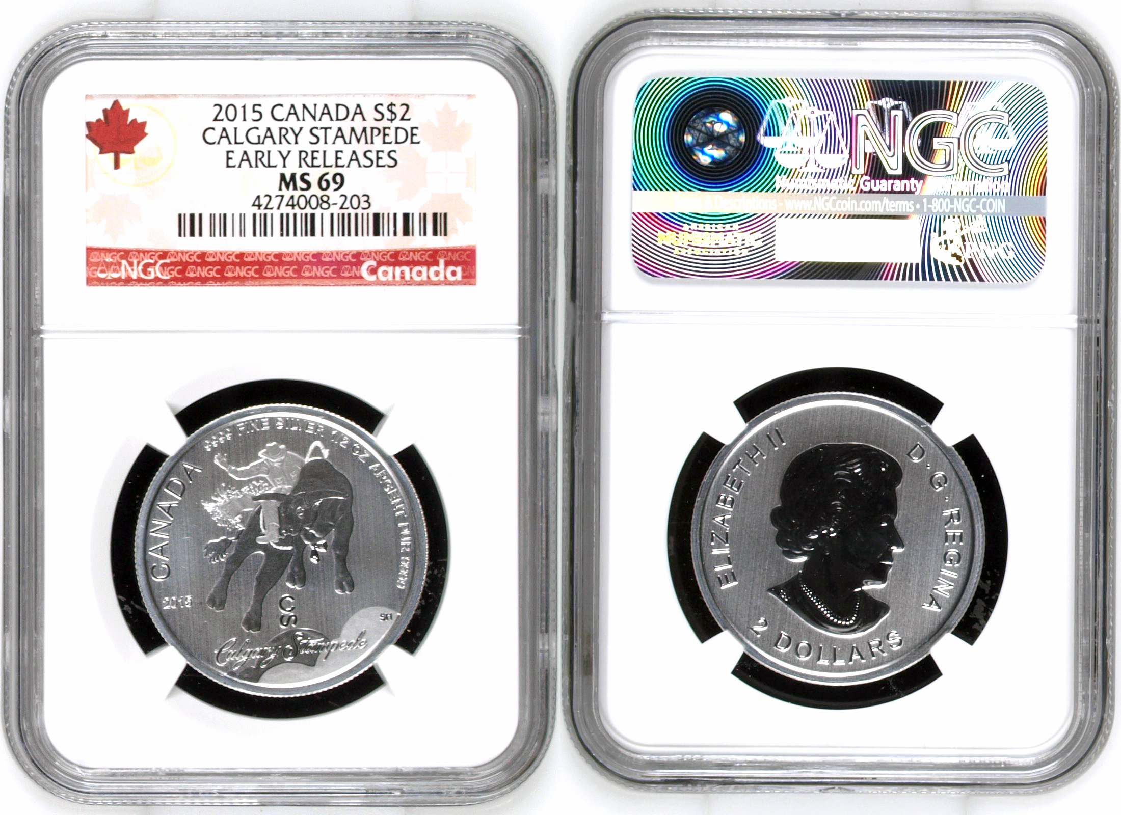 Canada, Calgary Stampede, Two Dollar, 2015, NGC MS 69