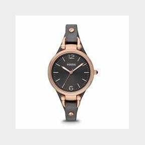 Fossil Women's Georgia Rose Gold Round Leather Watch - ES3077- Bar 4051432543654| 51747/7208 HV