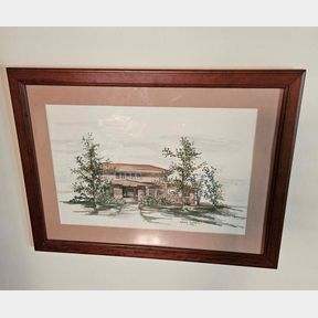 1981 Original Watercolor Painting of Historic Potwin Home by Kathy Cockrell