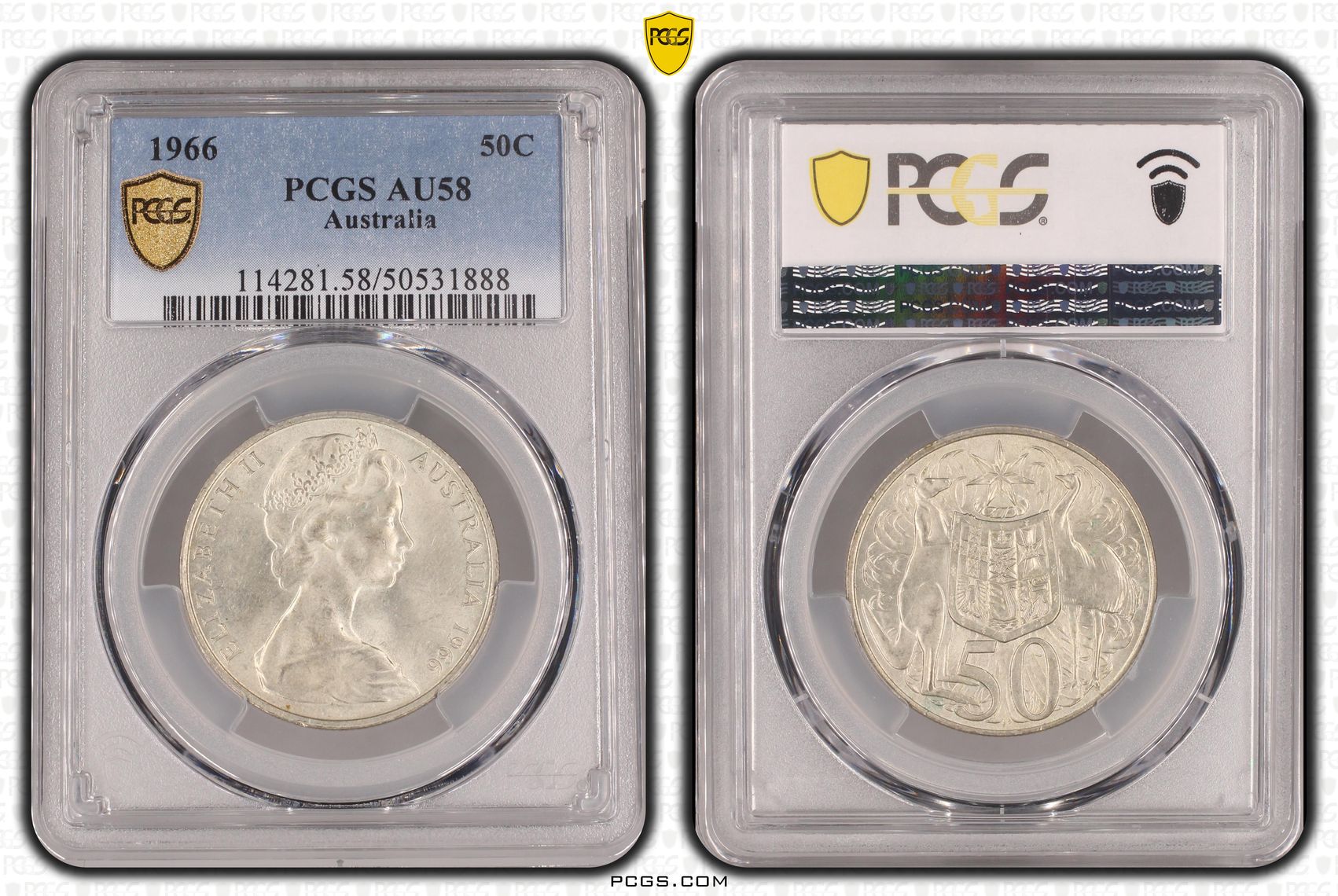 Fifty Cent, 1966, PCGS AU58
