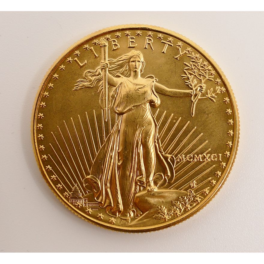 United States 1991 1 Oz Gold Eagle $50 Dollar Coin