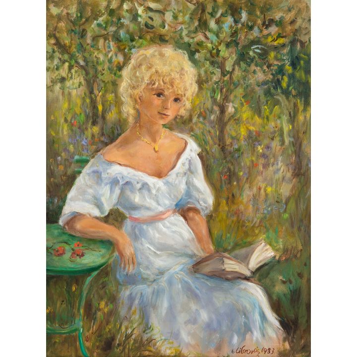 Katarzyna Librowicz | Czytająca książkę, 1983 r.