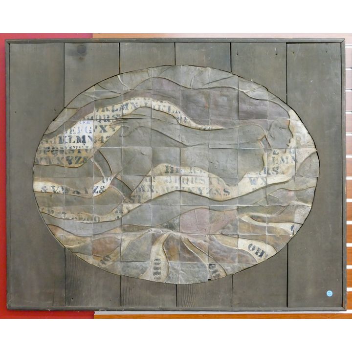 Jack Ferrell ''Mountain Landscape'' Studio Pottery Oval Plaque