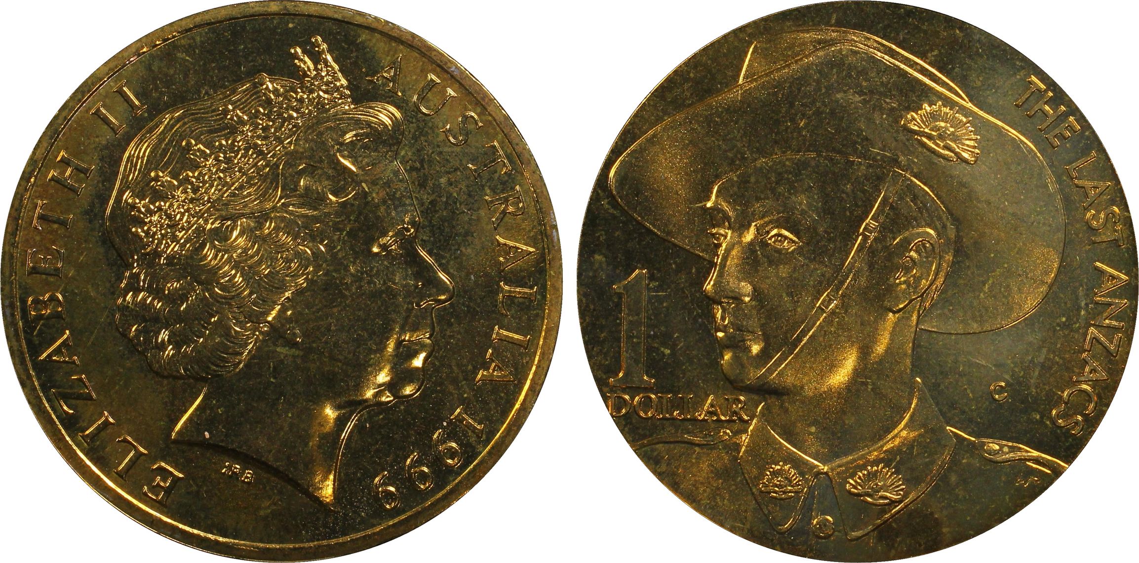 The Last Anzacs , One Dollar, 1999-C, PCGS MS66