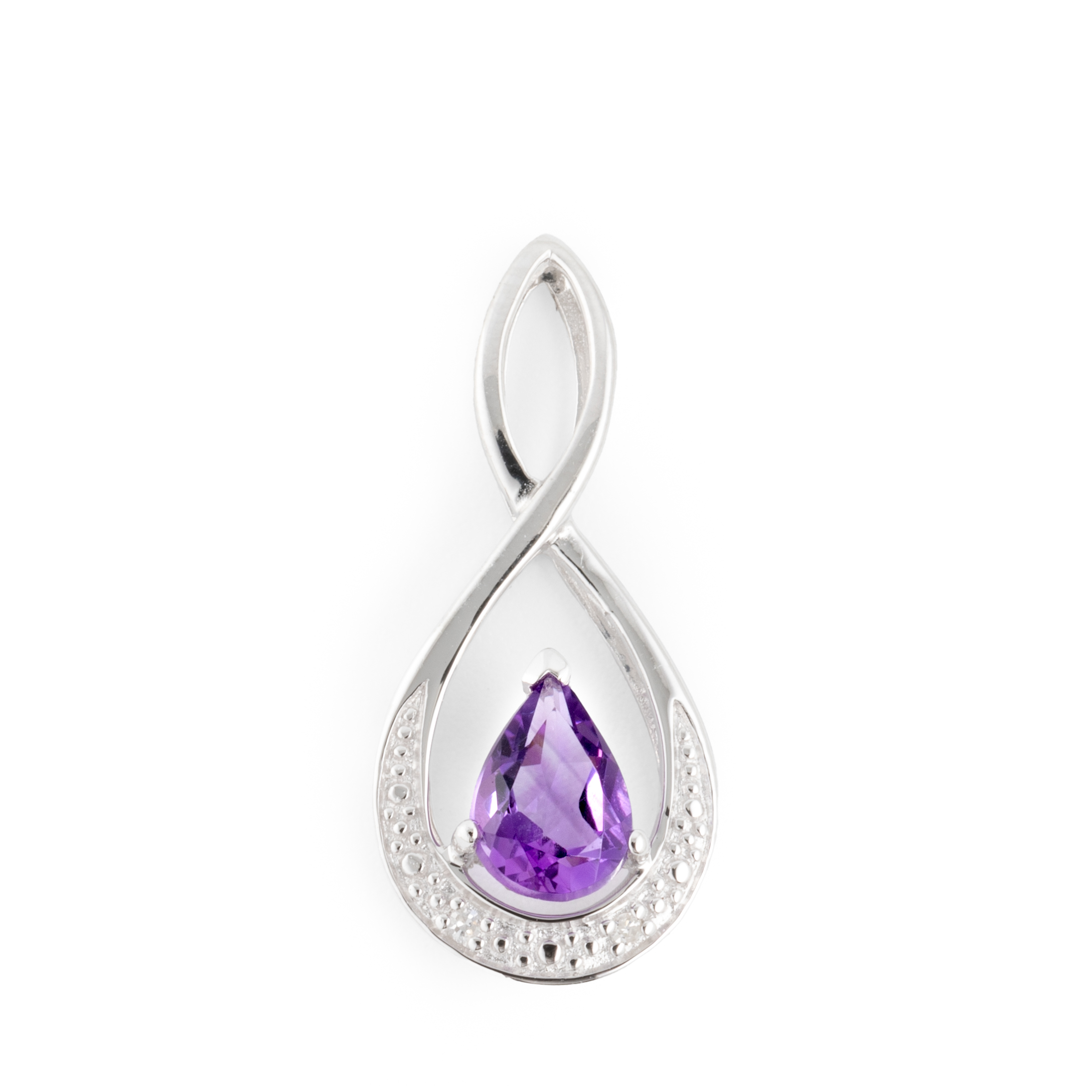 104 · Amethyst & Diamond 10ct Gold Pendant