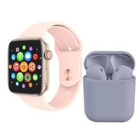 Smart Watch FocusFit Pro T500 with i12 TWS Wireless Bluetooth Ear Buds New Pink / Pink |