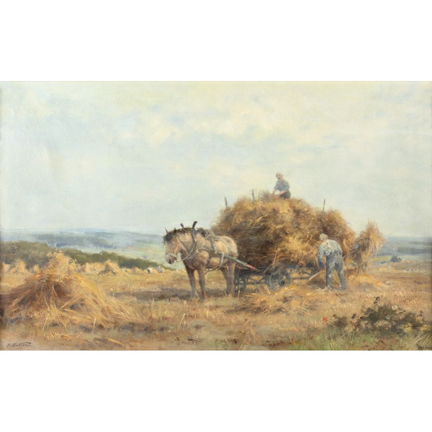 Jan Holtrop (1917-1995): Harvesting Oats Near Groesbeek, Holland