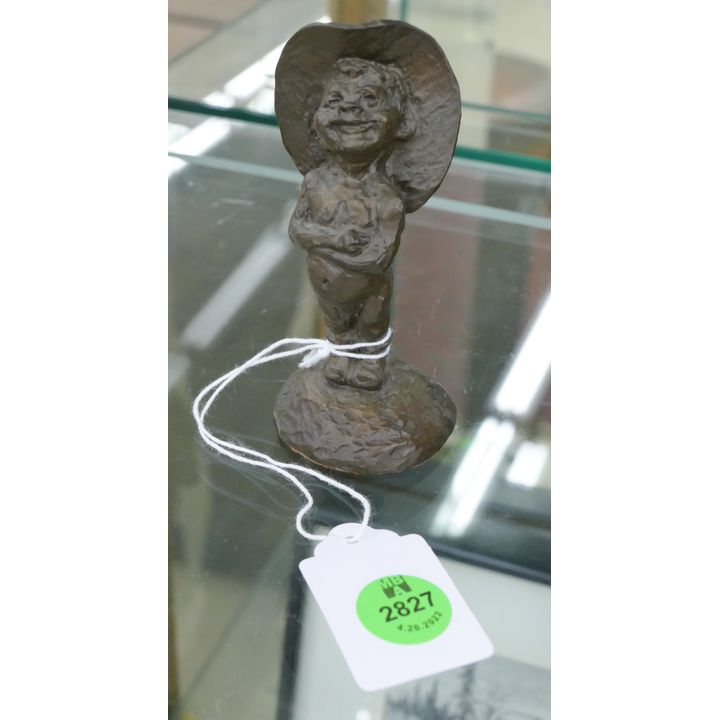 Paul Crites Small Bronze Young Cowboy Sculpture- 4''