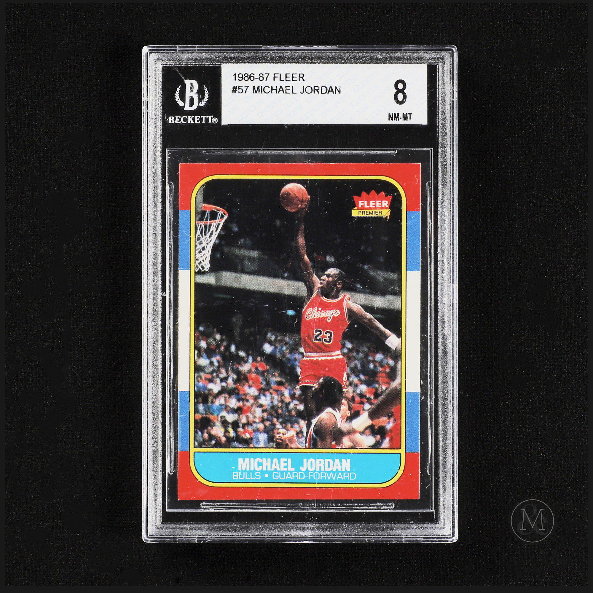 1986-87 Fleer #57 Michael Jordan Rookie Card (Beckett 8 NM-MT