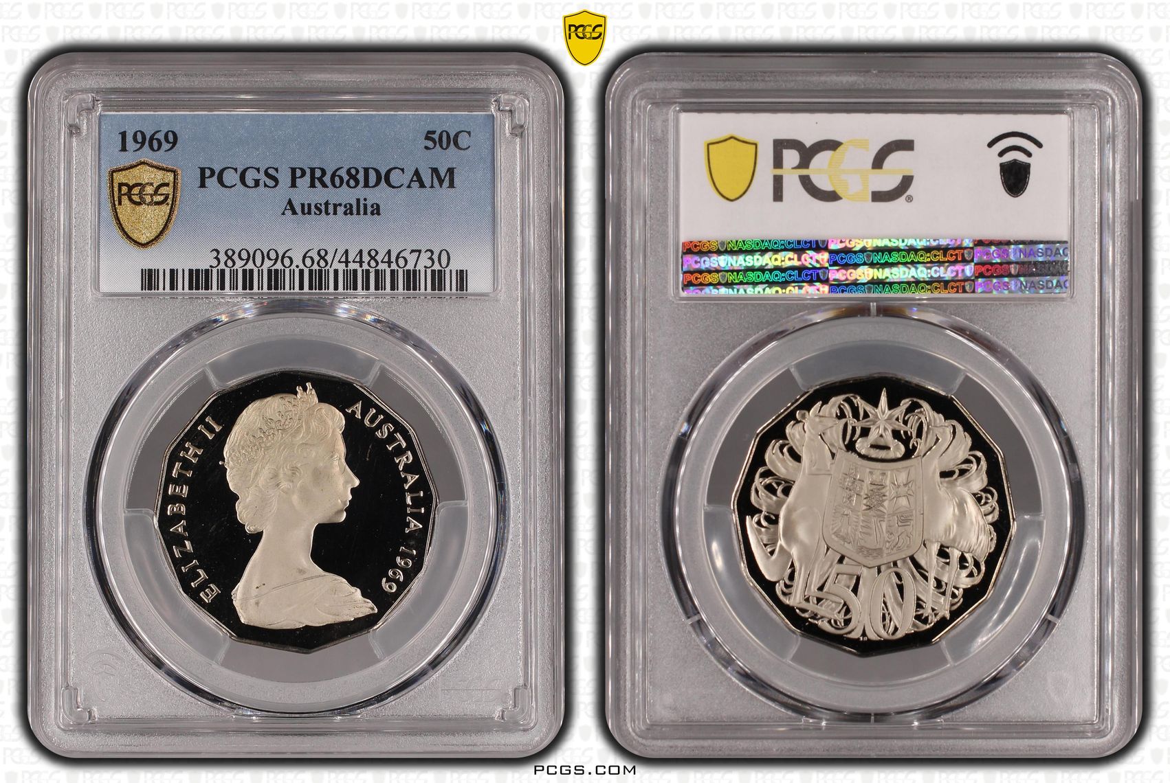 1969 Australian Fifty Cent, 50c Proof PCGS - PR68DCAM -730