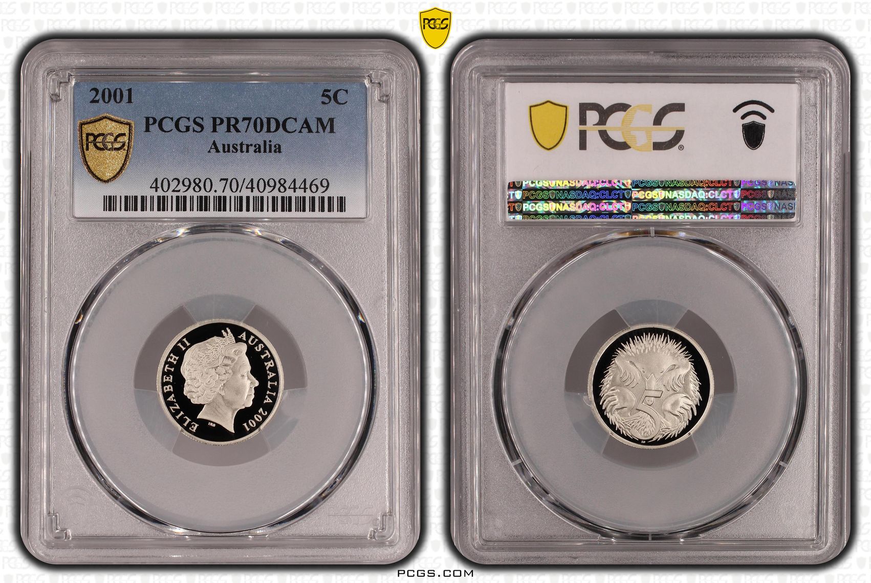 Elizabeth II, Five Cent, 2001, PCGS PR70DCAM