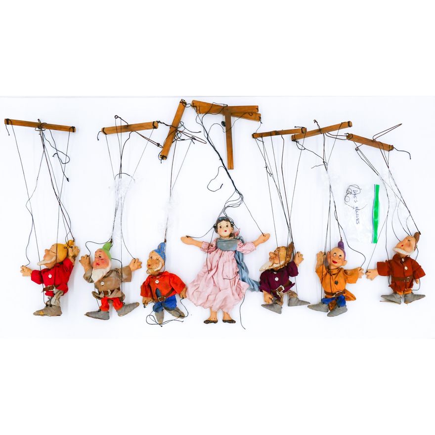 7pc 1930's Disney Snow White Marionettes