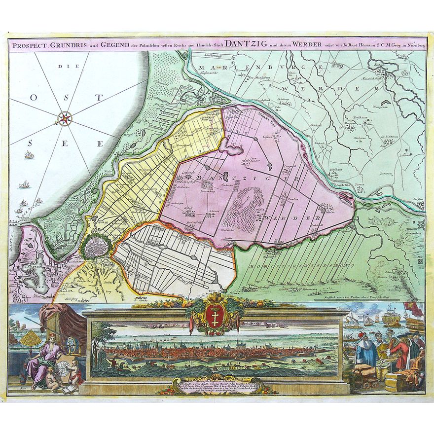 Johann Baptist Homann | Prospect, Grundris und Gegend der Polnischen vesten Reichs…