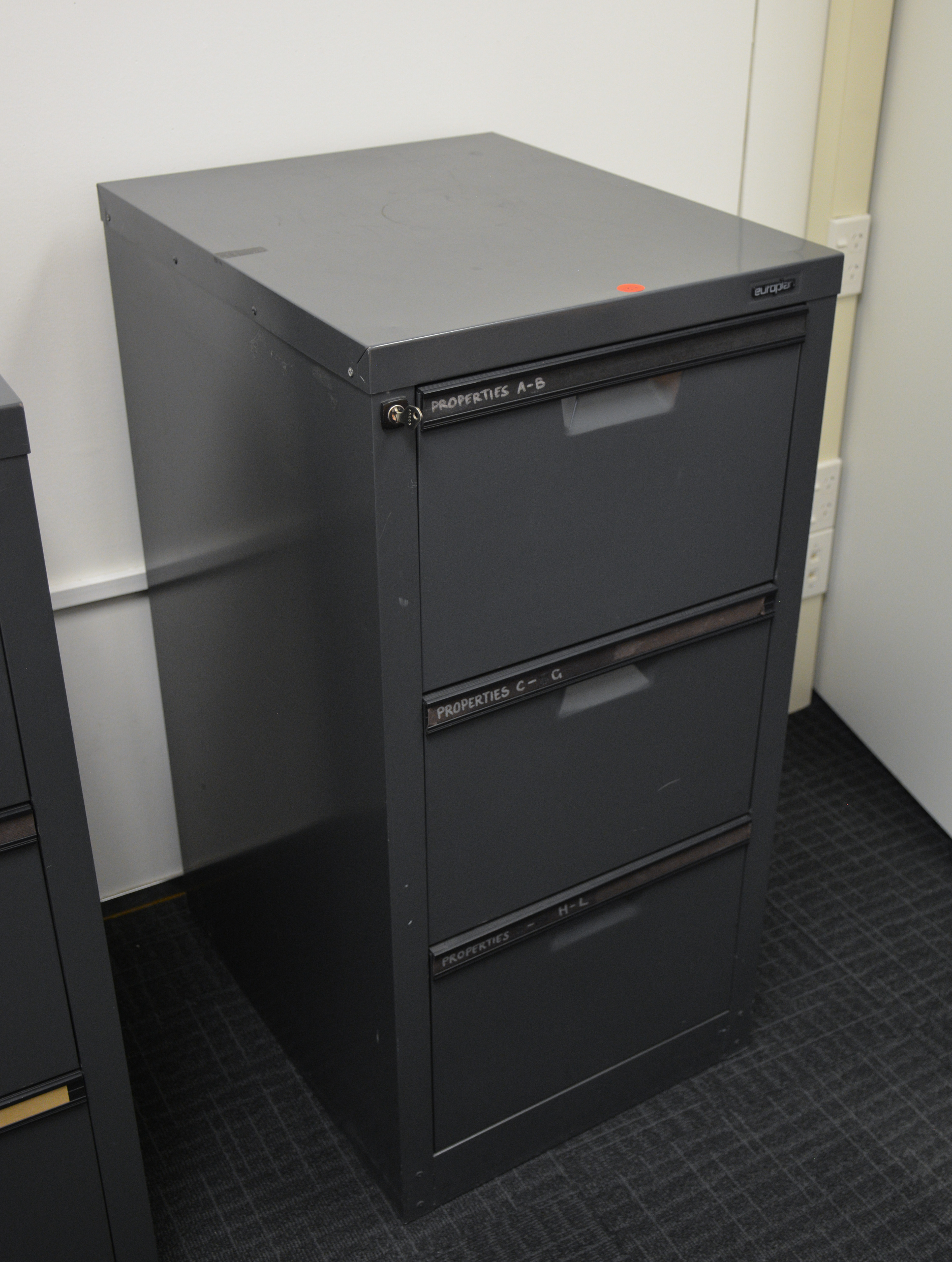 Three Drawer Grey Europlan Office Drawer Unit — sold at auction in New Zealand for $30