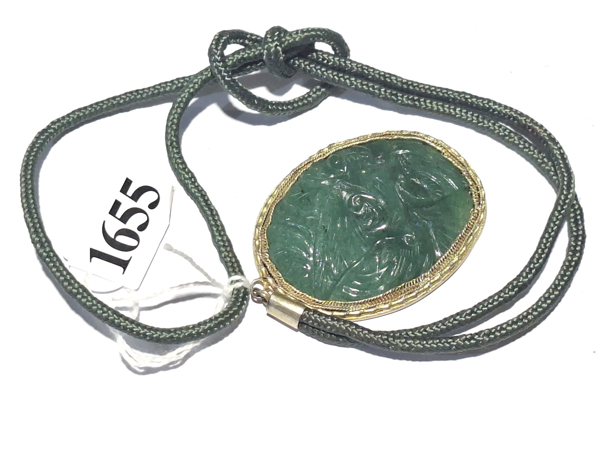 Oriental Carved Jade Pendant