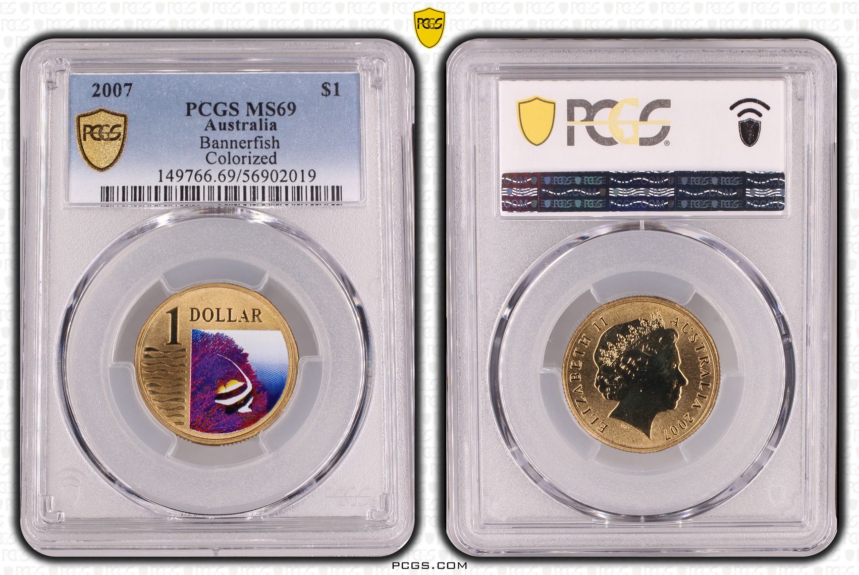 Bannerfish, One Dollar, 2007, PCGS MS69
