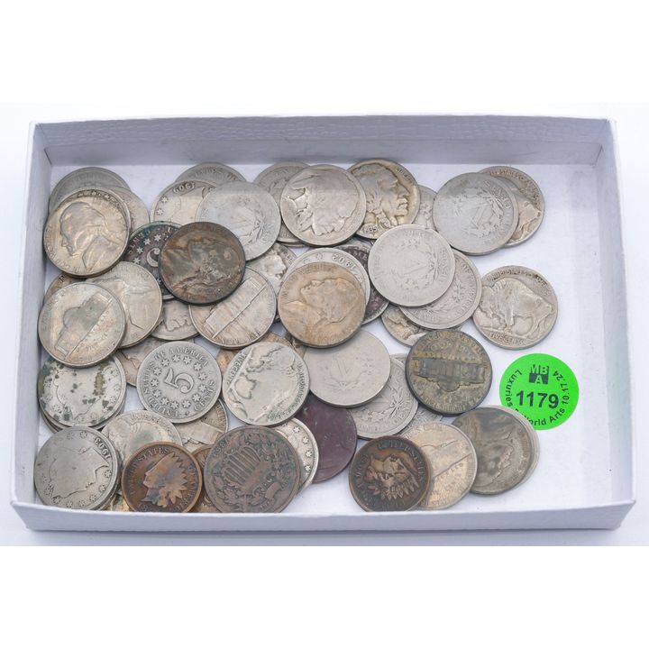 Box Assorted Old US Nickels and Cents