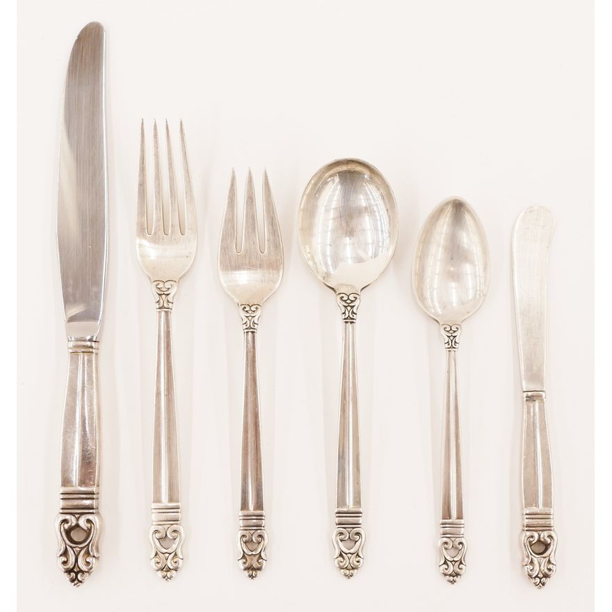 73pc International ''Royal Danish'' Sterling Flatware