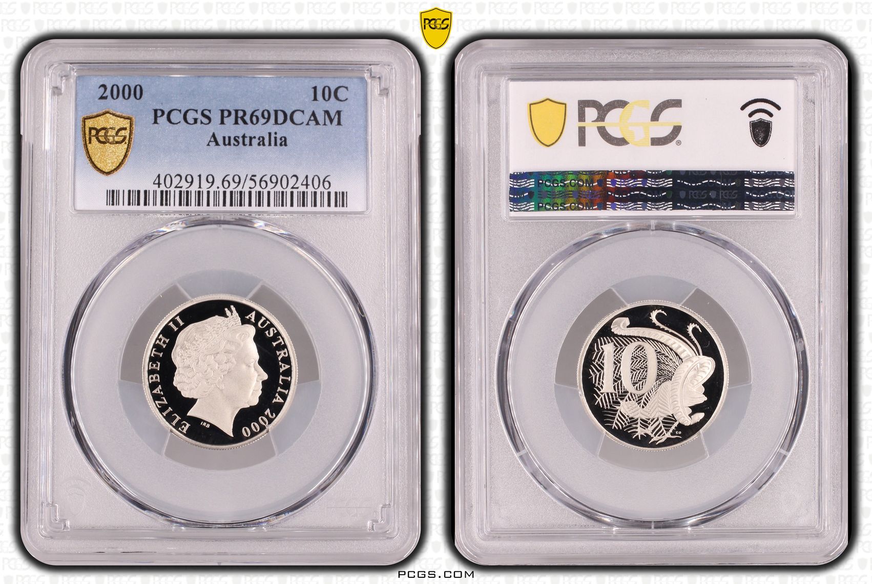 Ten Cent, 2000, Pcgs Pr69dcam