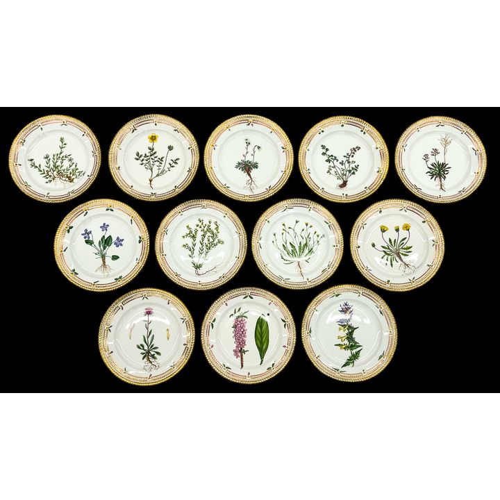 Set 12 Royal Copenhagen Flora Danica Salad Plates