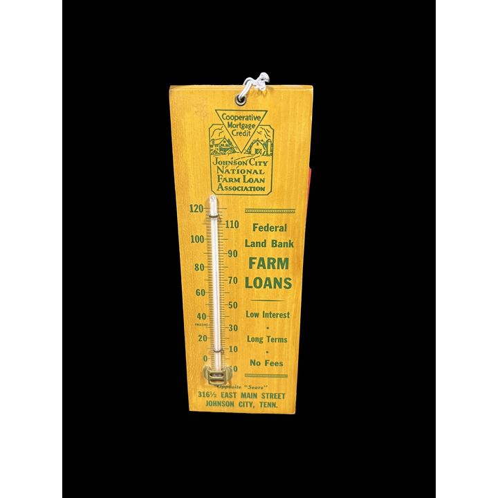 Cooperative Mortgage Johnson City Federal Farm Loans Thermometer Sign